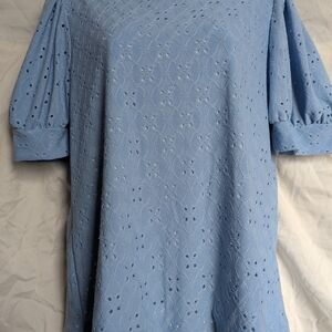 Light Blue Eyelet blouse